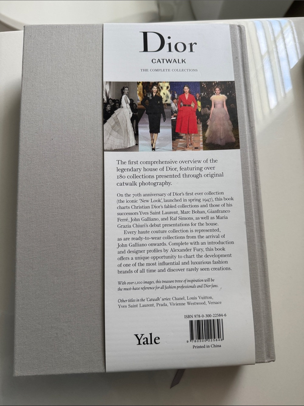 Dior Catwalk by Yale Press NWT  Hardcover Book - Light Gray with Iridescent Logo - Picture 2 of 4
